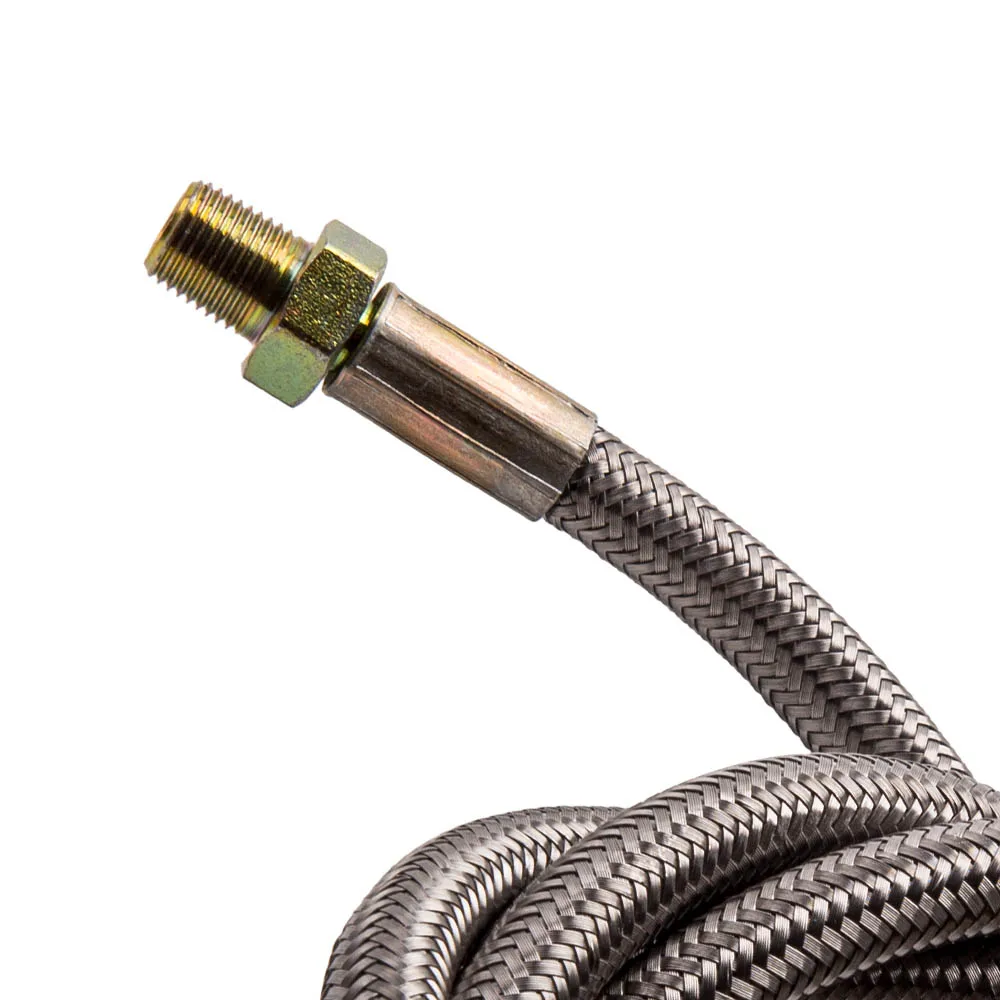 90 Degree Oil Feed Line 41" T3 T4 T3 T4 T04E T66 T67 T70 GT35 GT45 4-AN 1/8 PNT