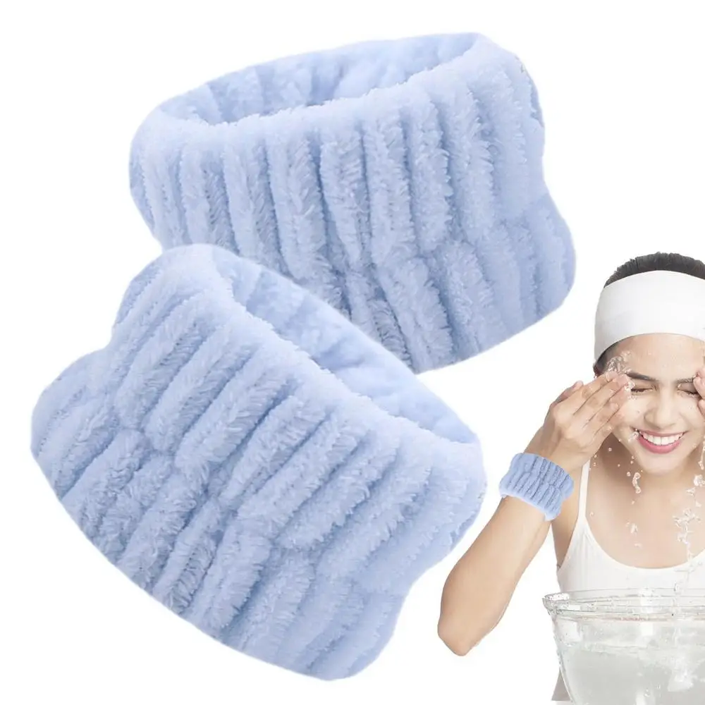 Face Wash Wristband Set Women's Headband Wristbands Absorbent Waterproof Wristbands Makeup Face Wash Hair Bands
