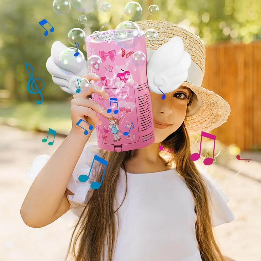 Angel Wing Design 20 Hole Automatic Bubble Machine With Non-slip Handle Parent-Child Interaction Party Outdoor Toy Children Gift