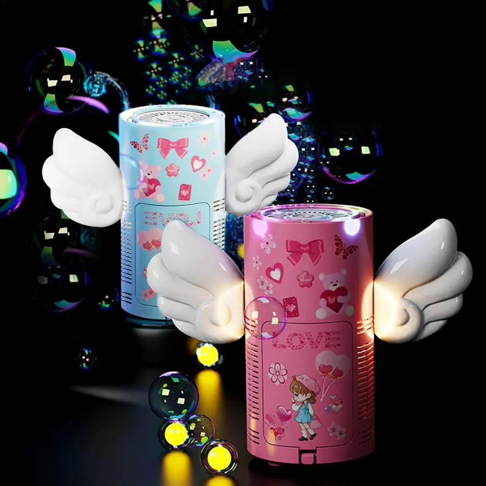 Angel Wing Design 20 Hole Automatic Bubble Machine With Non-slip Handle Parent-Child Interaction Party Outdoor Toy Children Gift