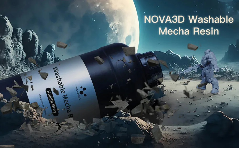 NOVA3D Washable Mecha Resin High Precision Toughness Hardnes Shock Resistance Excellent Cutting Properties Resin for 3D printer