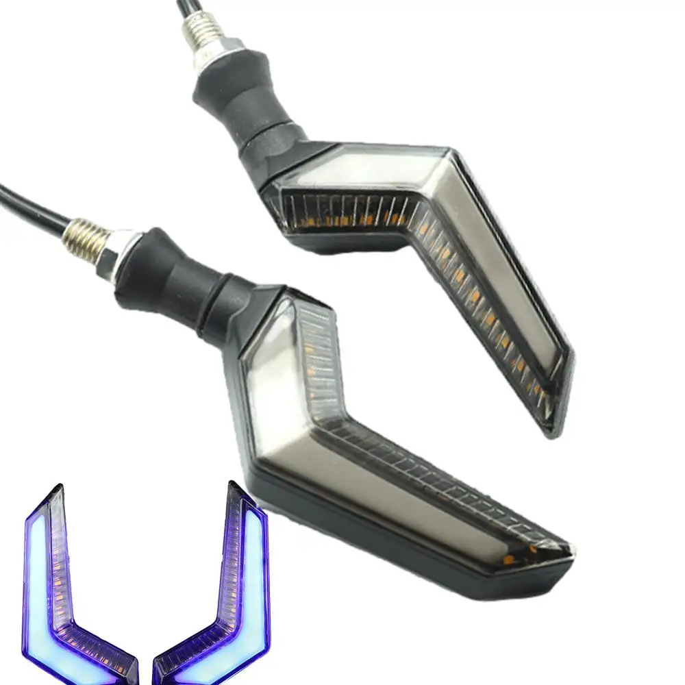 Motorcycle Indicators Scimitar-Shaped Design Daytime Motorbike Lights Motorcycle Modification Turn Signal Light Indicators For