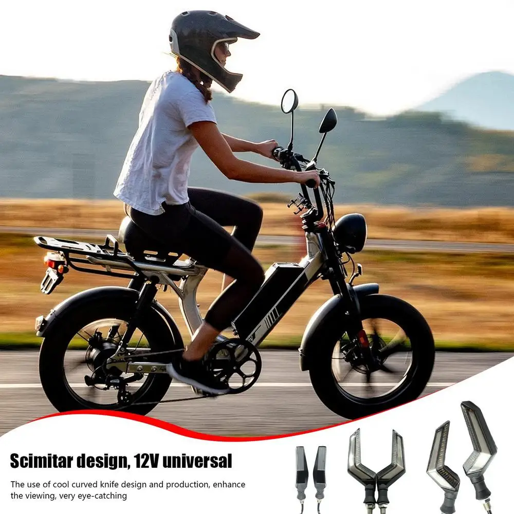 Motorcycle Indicators Scimitar-Shaped Design Daytime Motorbike Lights Motorcycle Modification Turn Signal Light Indicators For