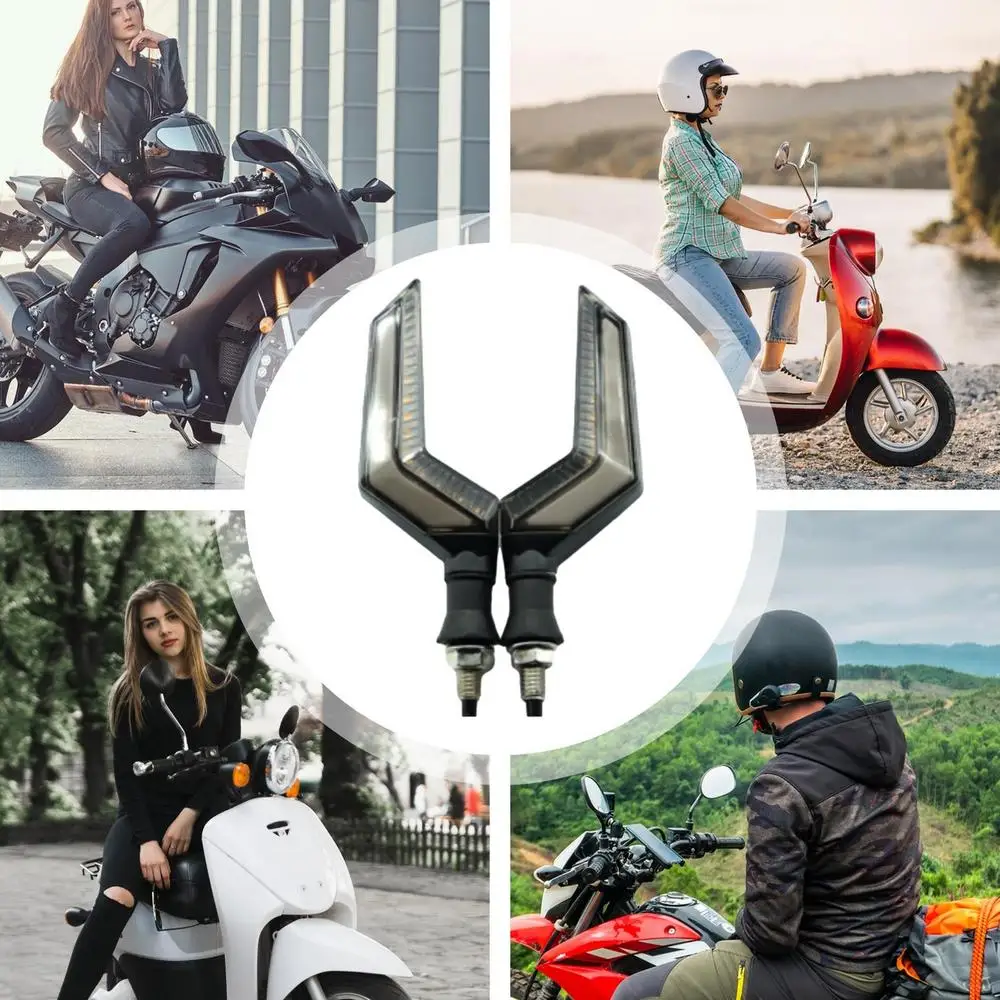 Motorcycle Indicators Scimitar-Shaped Design Daytime Motorbike Lights Motorcycle Modification Turn Signal Light Indicators For