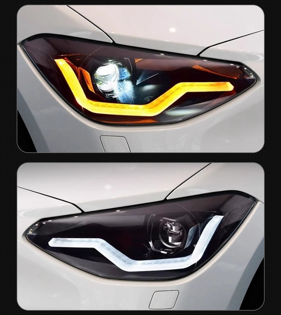 Car Lights for BMW F20 2012-2015 116i 120i LED Auto Headlights Assembly Upgrade Bifocal Lens Dynamic Lamp Exterior Accessories
