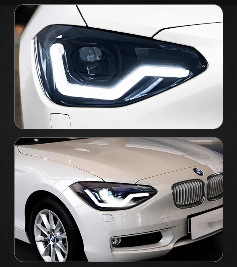 Car Lights for BMW F20 2012-2015 116i 120i LED Auto Headlights Assembly Upgrade Bifocal Lens Dynamic Lamp Exterior Accessories
