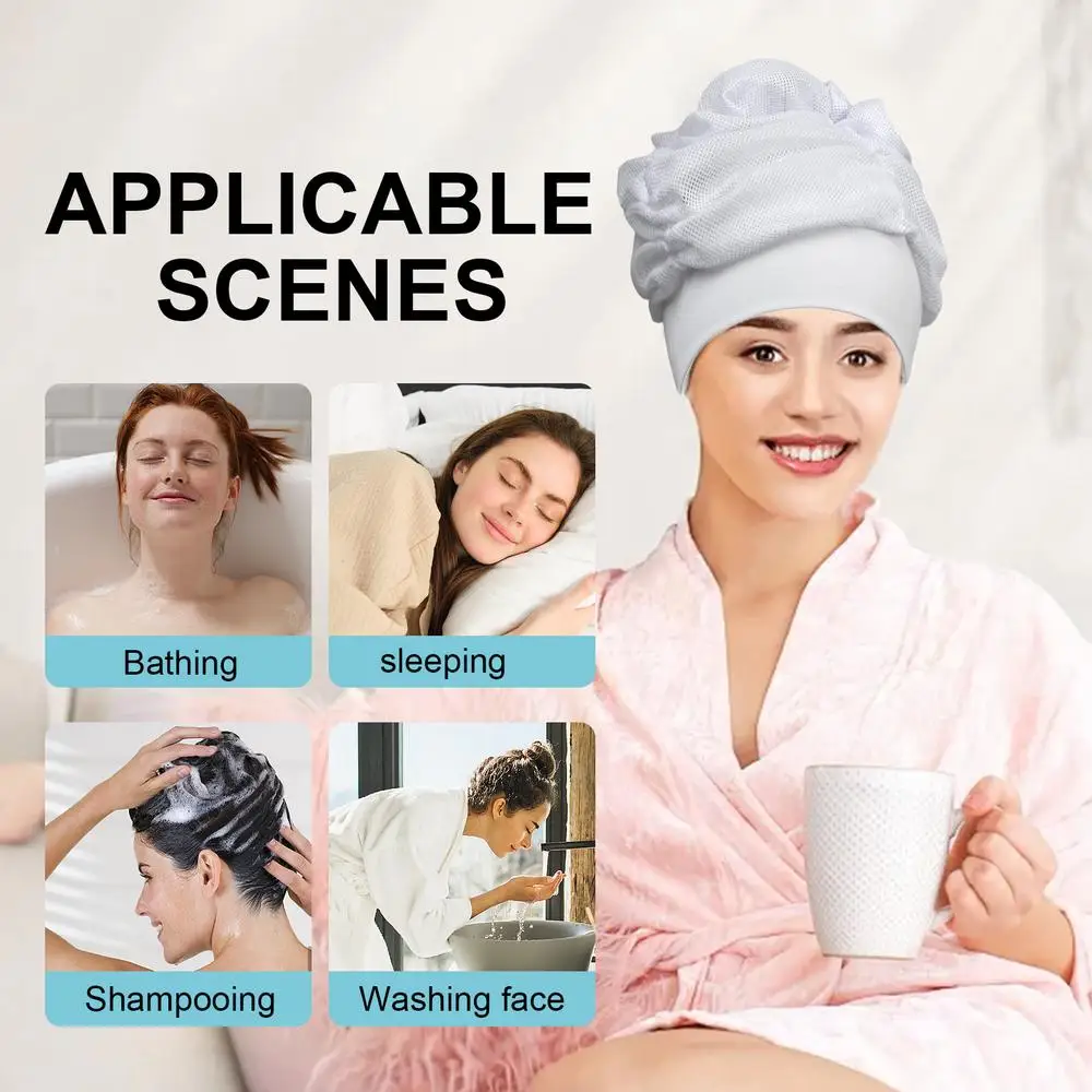 Net Plopping Caps For Drying Curly Hair Comfortable Adjustable Hair Bonnet For Curly Hair Fast Drying Curly Hair Plopping Wrap