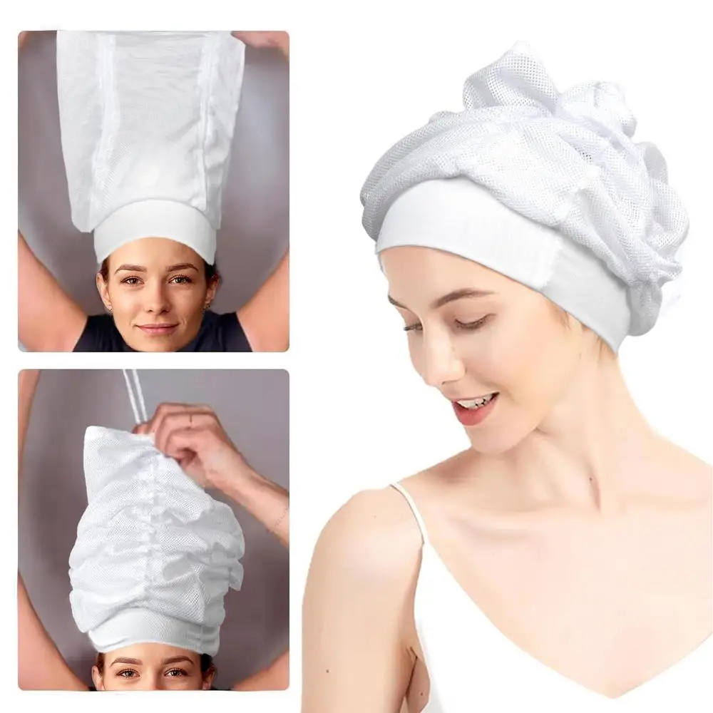 Net Plopping Caps For Drying Curly Hair Comfortable Adjustable Hair Bonnet For Curly Hair Fast Drying Curly Hair Plopping Wrap