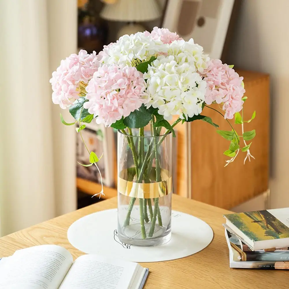 Artificial Flowers Silk Hydrangea Bouque for Wedding Home Party Living Room Table Decoration Accessories