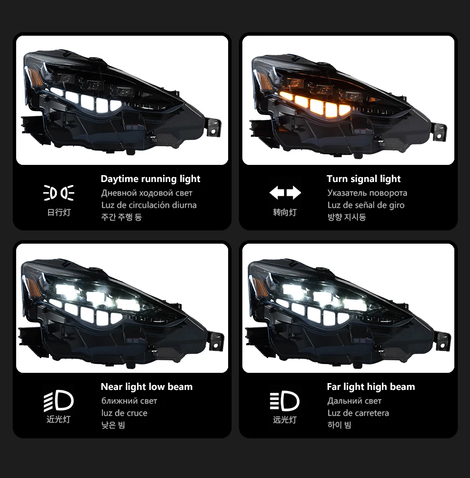 AKD Head Lamp for Lexus is is250 LED Headlight 2013-2016 Headlights is300 DRL Turn Signal High Beam Angel Eye Projector Lens