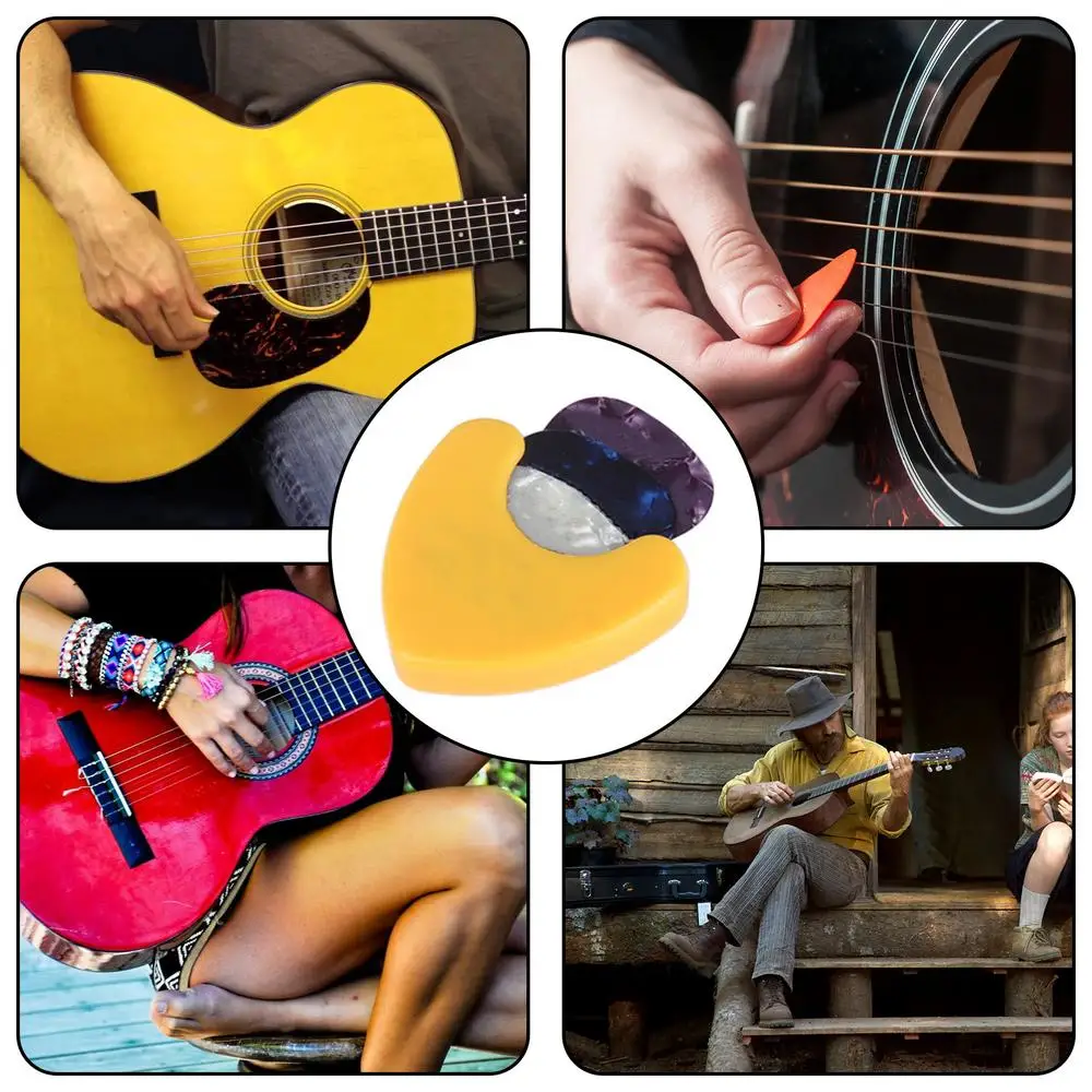 Stick-On Guitar Pick Holder Stick-On Picks Clip Case Double-Sided Tape Design Storage Tool For Electric Guitar Acoustic Guitar