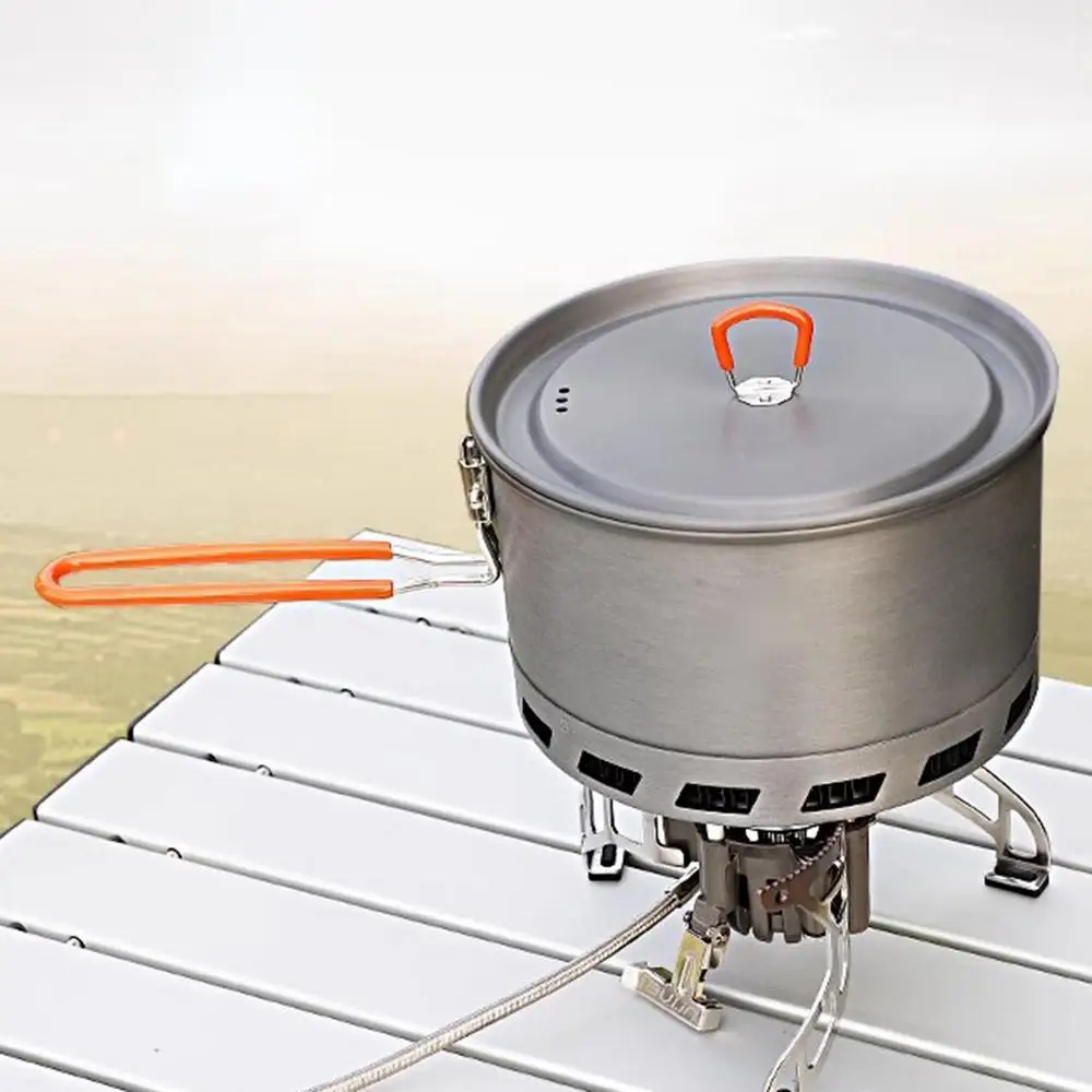 2.1L Camping Pot Outdoor Cooking Tableware Non-Stick Multipurpose Pot With Lid Outdoor Gas Burner Stove Tourist Pot Cookware