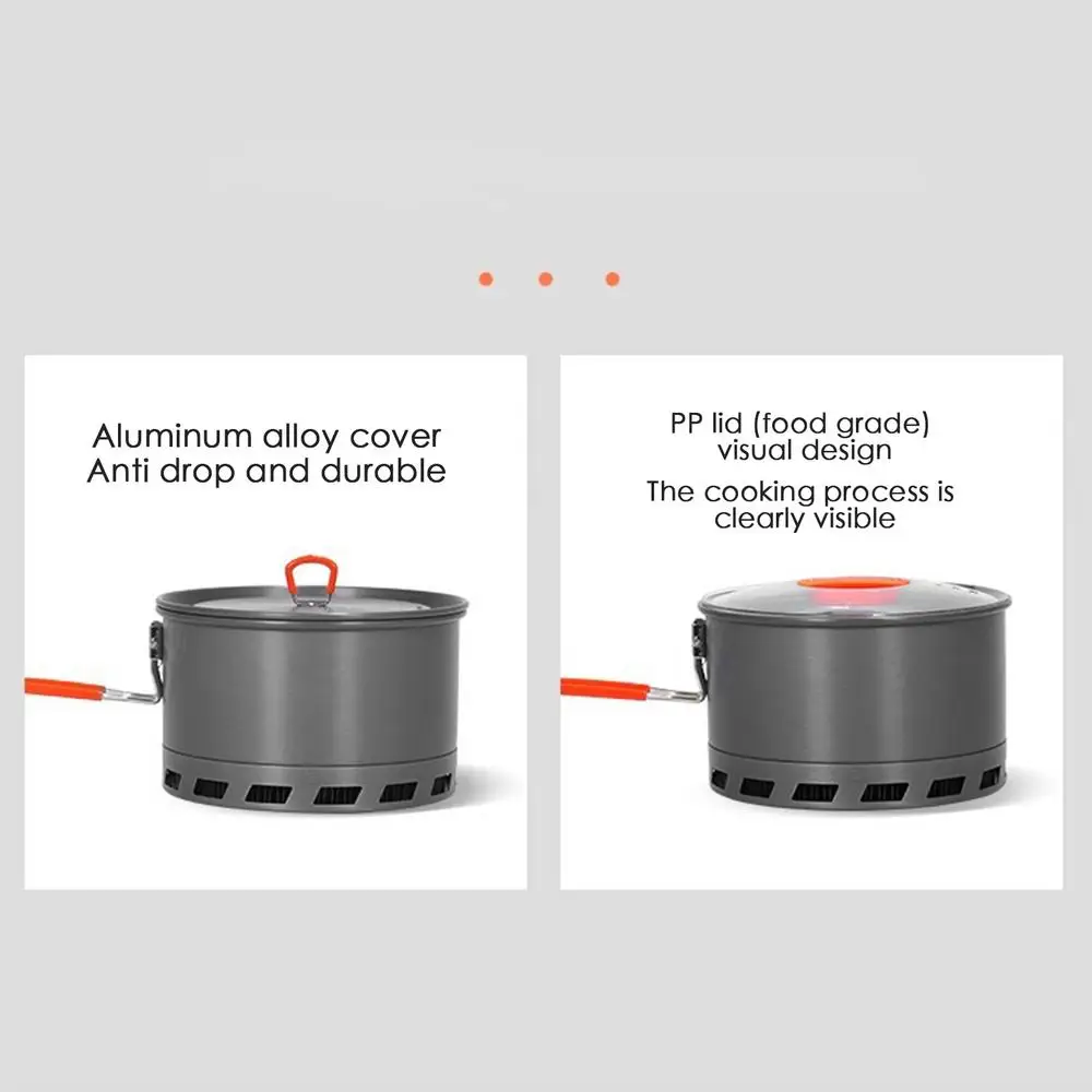 2.1L Camping Pot Outdoor Cooking Tableware Non-Stick Multipurpose Pot With Lid Outdoor Gas Burner Stove Tourist Pot Cookware