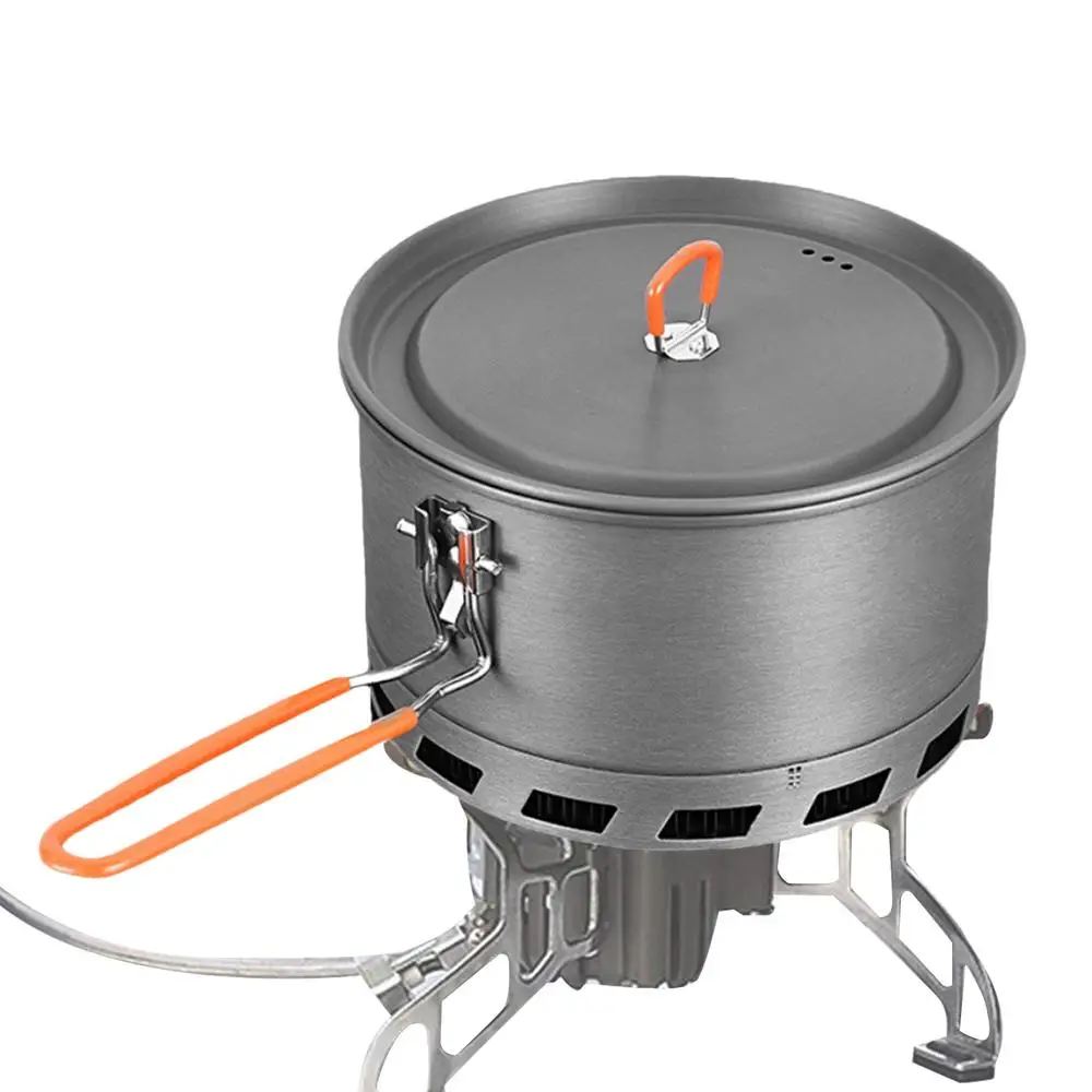 2.1L Camping Pot Outdoor Cooking Tableware Non-Stick Multipurpose Pot With Lid Outdoor Gas Burner Stove Tourist Pot Cookware