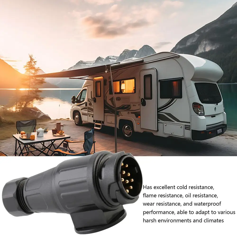 Trailer Cable Extension Waterproof Coiled Wire Plug For 13-Pin Trailers Trailer Hardware Connection Wire Plug For Towing Bicycle