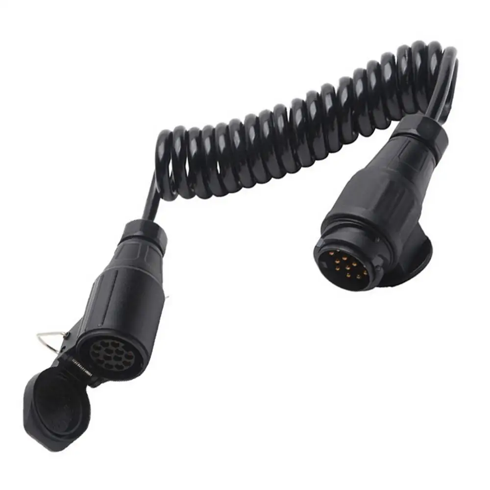 Trailer Cable Extension Waterproof Coiled Wire Plug For 13-Pin Trailers Trailer Hardware Connection Wire Plug For Towing Bicycle