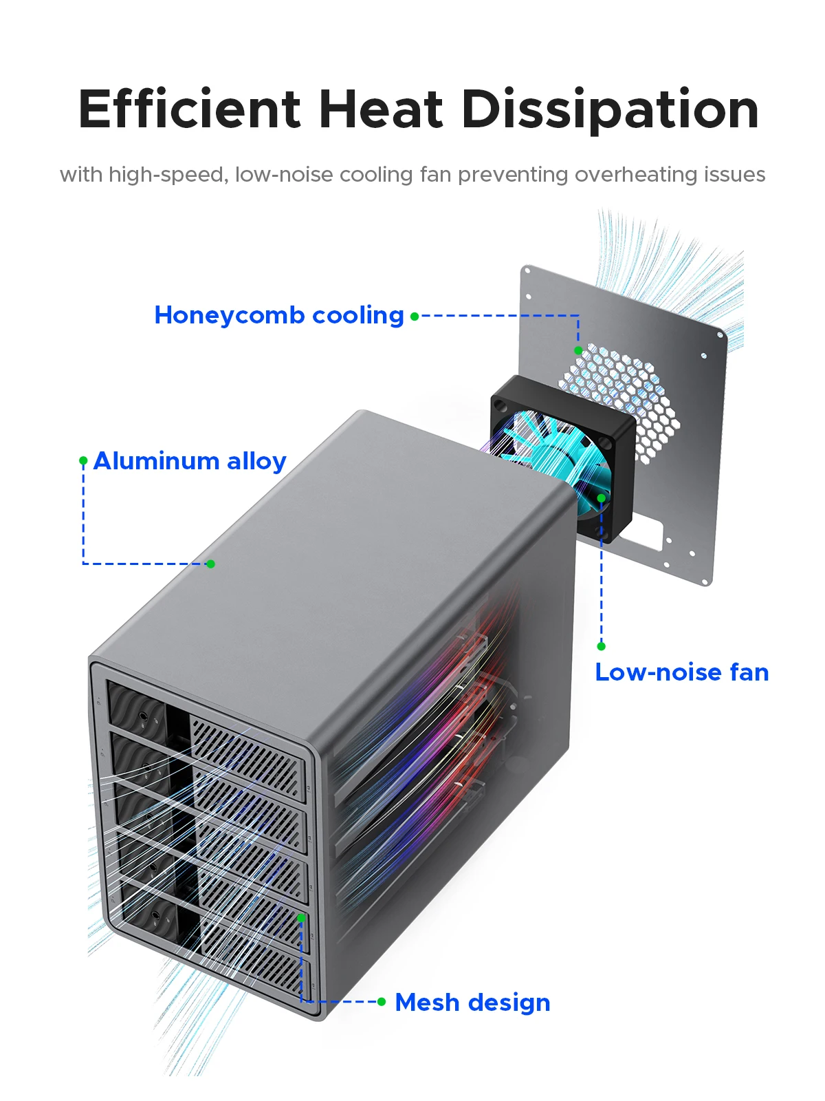 ORICO 3.5"USB3.0 5Gbps HDD Docking Station Aluminum With 150W Power Cooling Fan for Personal 5Bay DAS Solution (Standard) Series