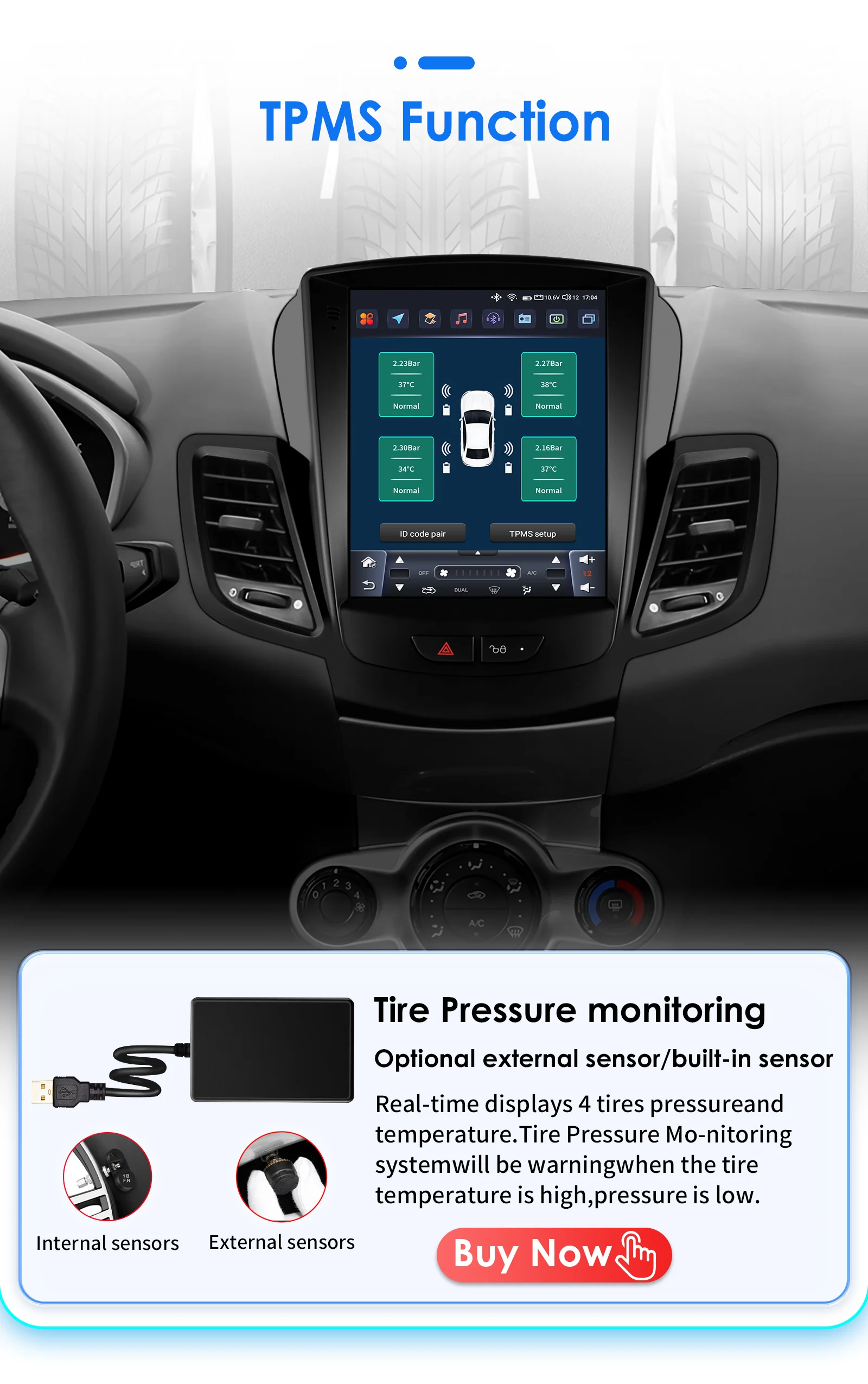 Android 13 for Ford Fiesta MK7 2009 - 2016 Car Radio Player Stereo Multimedia Automotiva Wireless Carplay 9.7 '' Vertical Screen