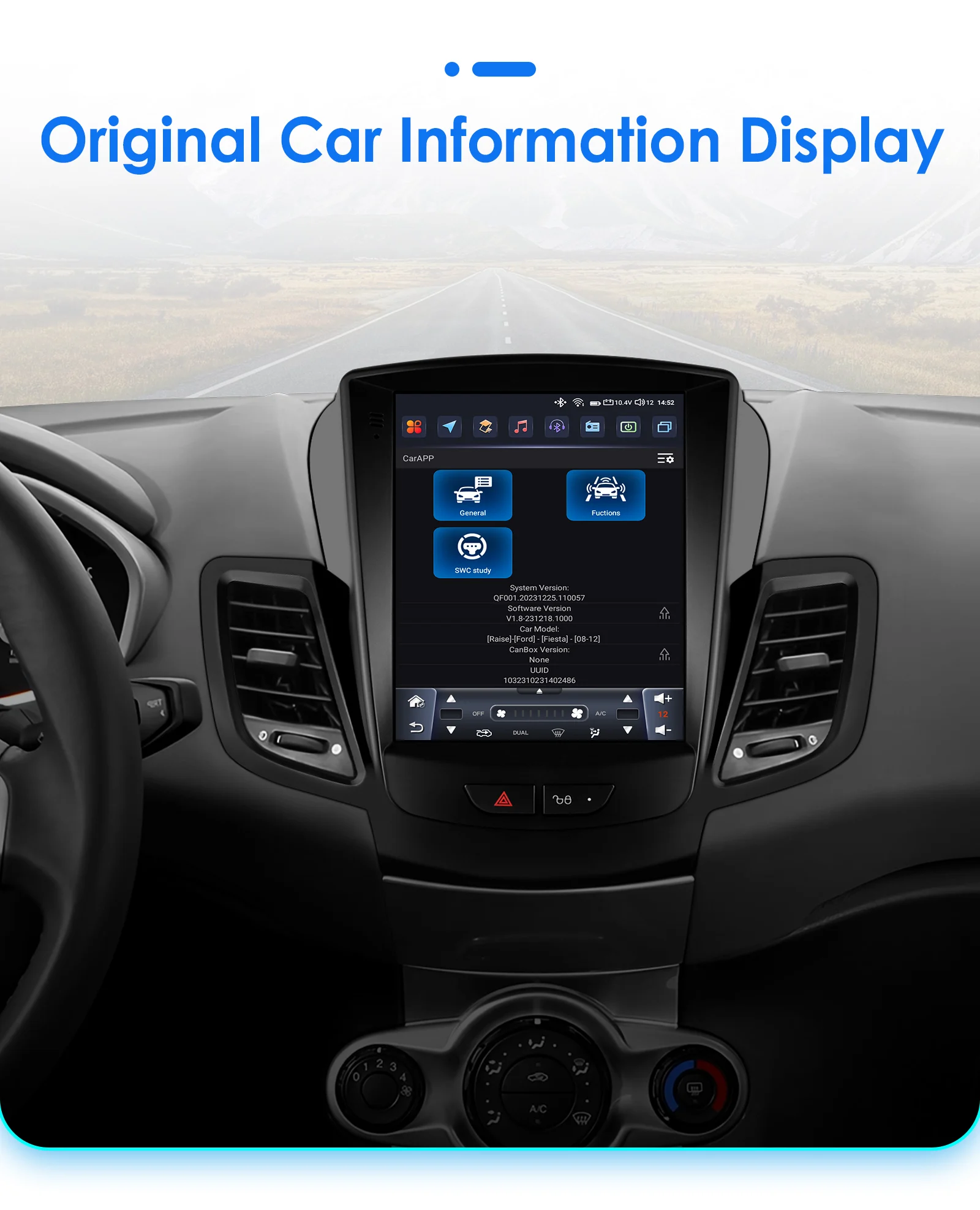Android 13 for Ford Fiesta MK7 2009 - 2016 Car Radio Player Stereo Multimedia Automotiva Wireless Carplay 9.7 '' Vertical Screen