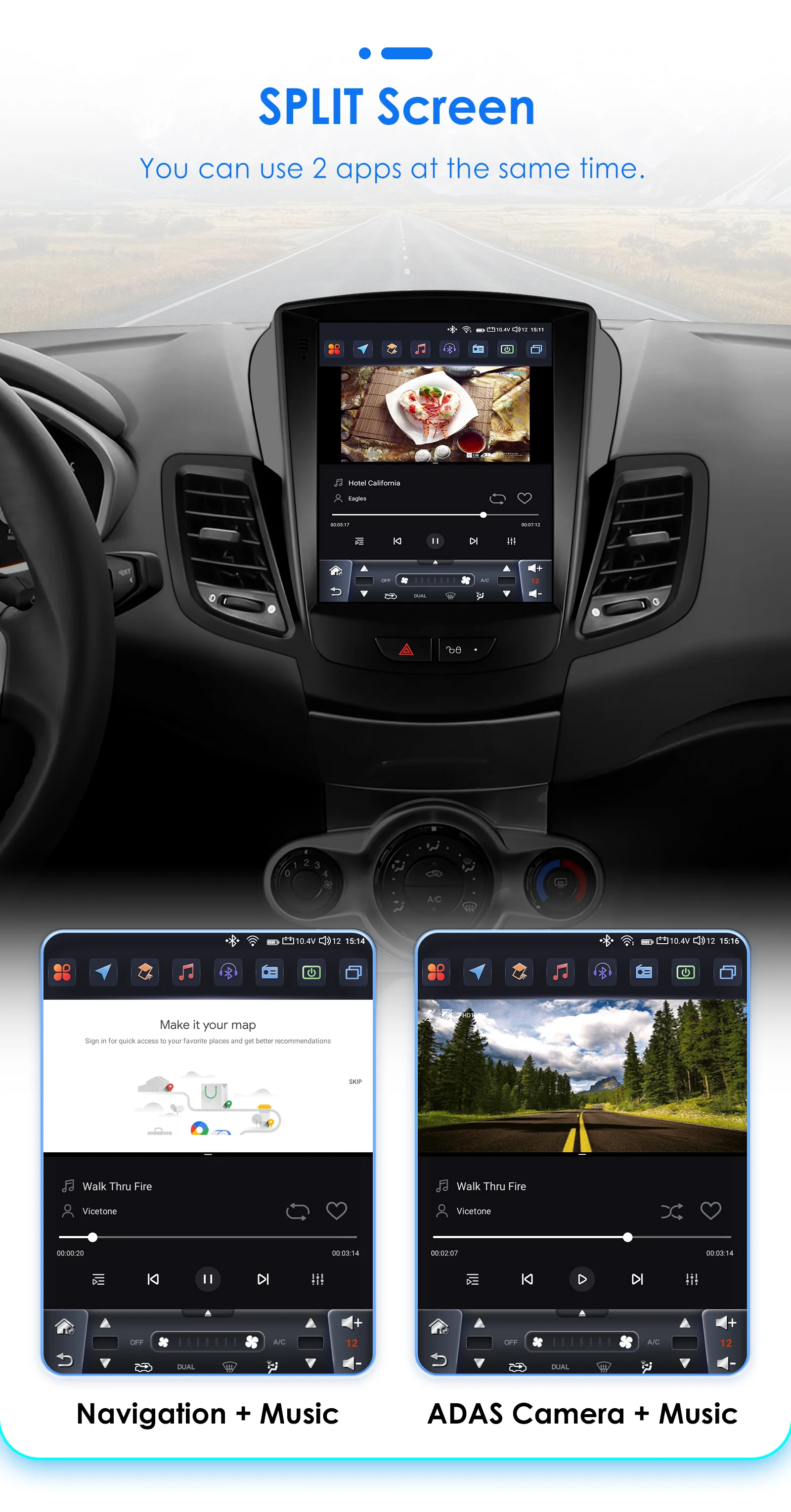 Android 13 for Ford Fiesta MK7 2009 - 2016 Car Radio Player Stereo Multimedia Automotiva Wireless Carplay 9.7 '' Vertical Screen