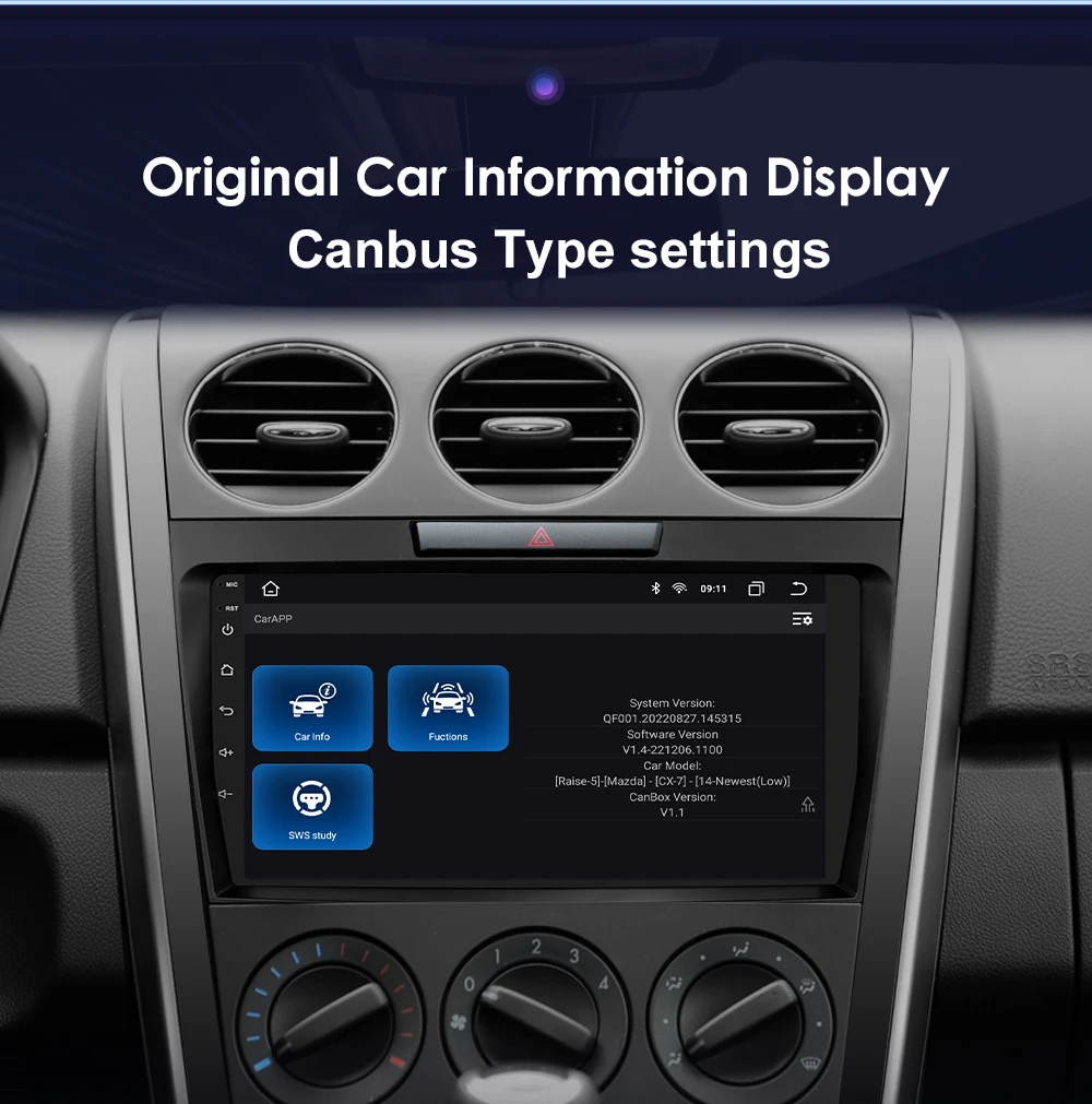 Hizpo 2 DIN Radio For Mazda Cx-7 CX7 2008-2015 Car Android Multimedia Player Autoradio Carplay GPS Stereo Head Unit 7862 8+128G