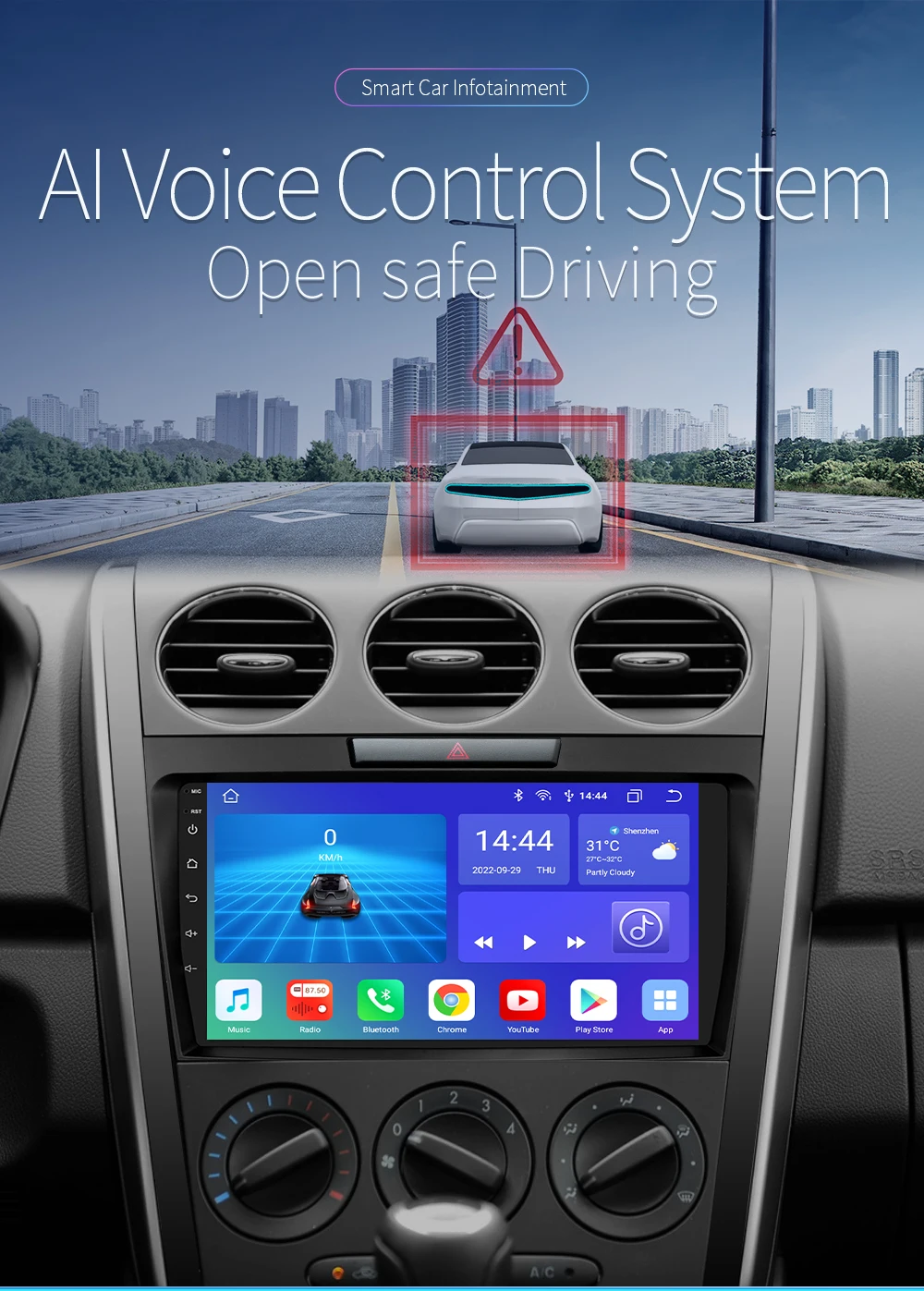 Hizpo 2 DIN Radio For Mazda Cx-7 CX7 2008-2015 Car Android Multimedia Player Autoradio Carplay GPS Stereo Head Unit 7862 8+128G