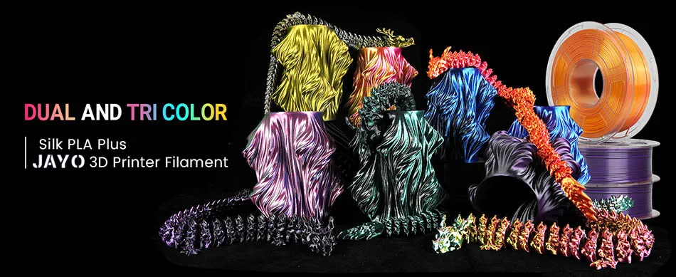 JAYO PLA / PLA Plus/ SILK PLA / PLAMeta/TPU SILK/ABS / PETG 3D Filament 1.75mm 0.65/1.1KG 3D Printer Filament PLA Rainbow 5Roll