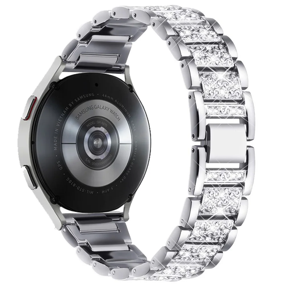 20mm 22mm Band for Samsung Galaxy Watch 4/5/6/Classic/Pro 40 44mm Diamond Stainless steel bracelet correa Huawei GT 2e/3/4 strap
