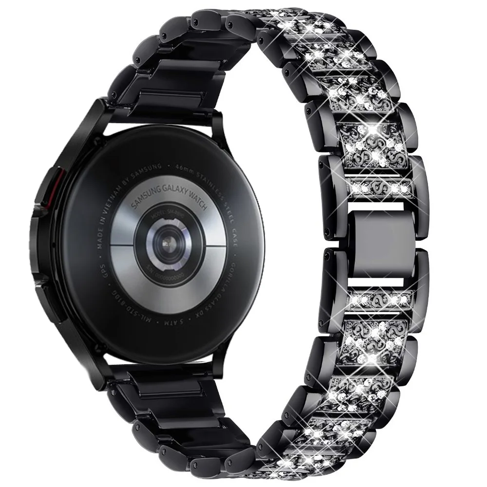 20mm 22mm Band for Samsung Galaxy Watch 4/5/6/Classic/Pro 40 44mm Diamond Stainless steel bracelet correa Huawei GT 2e/3/4 strap