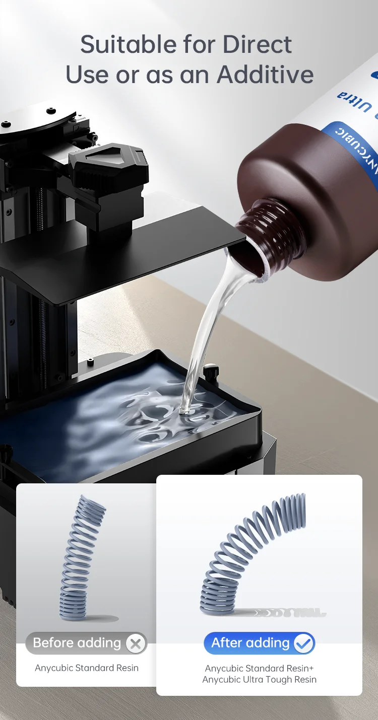 ANYCUBIC Tough Resin Ultra Strong Impact Resistance Flexible with Excellent Rebound Low-Odor For Photon Mono 2 LCD Printers