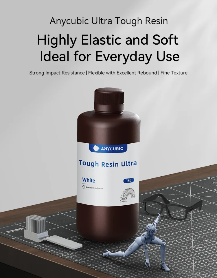 ANYCUBIC Tough Resin Ultra Strong Impact Resistance Flexible with Excellent Rebound Low-Odor For Photon Mono 2 LCD Printers