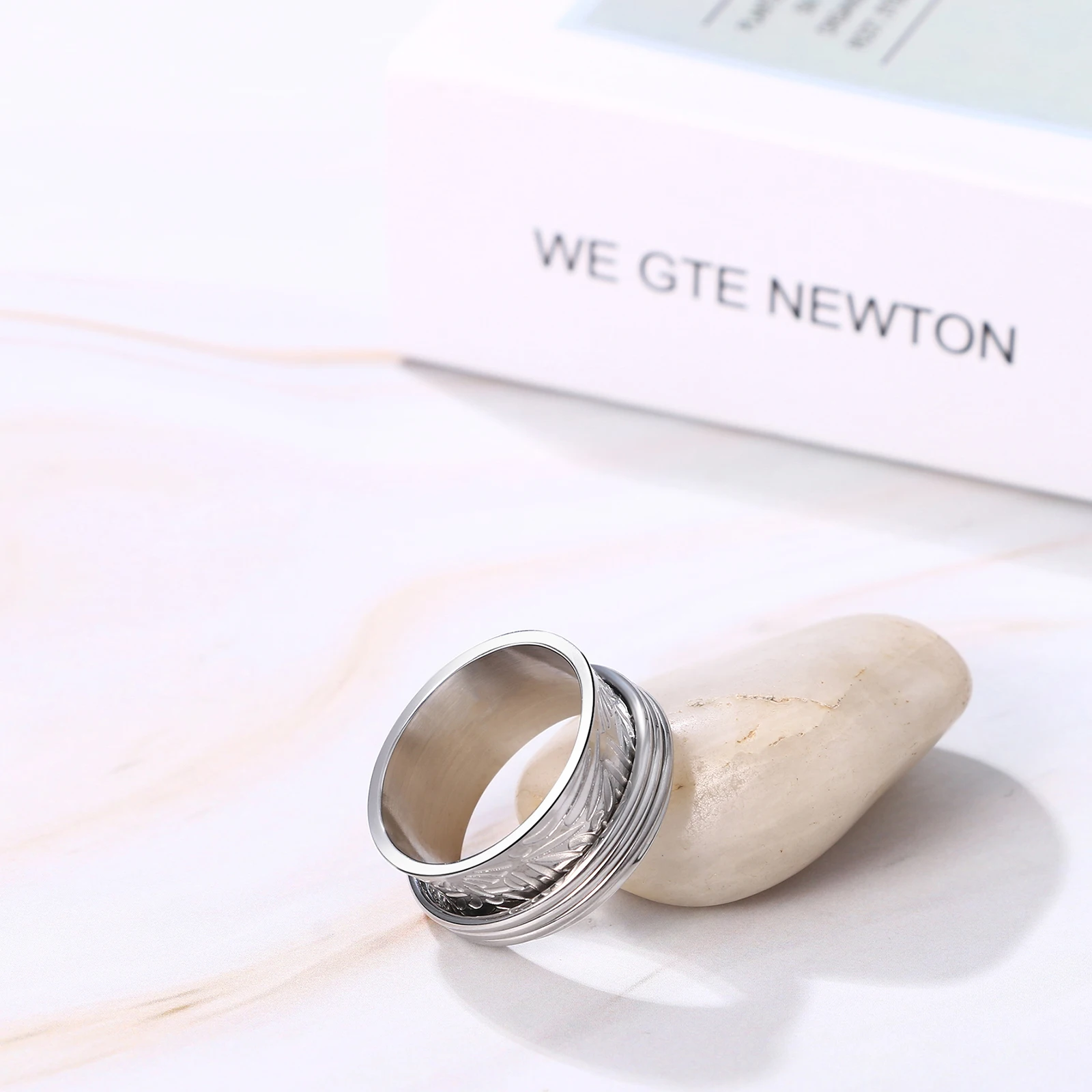 BONISKISS Stainless Steel Couple Rings Engraved Wedding Ring Hand Jewelry Superior Valentine's Day Engagement Anniversary Gift