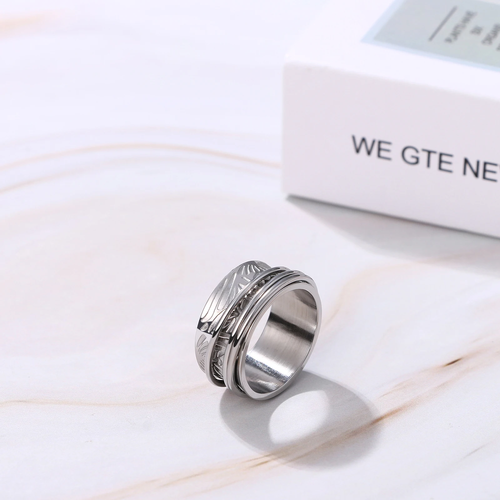 BONISKISS Stainless Steel Couple Rings Engraved Wedding Ring Hand Jewelry Superior Valentine's Day Engagement Anniversary Gift