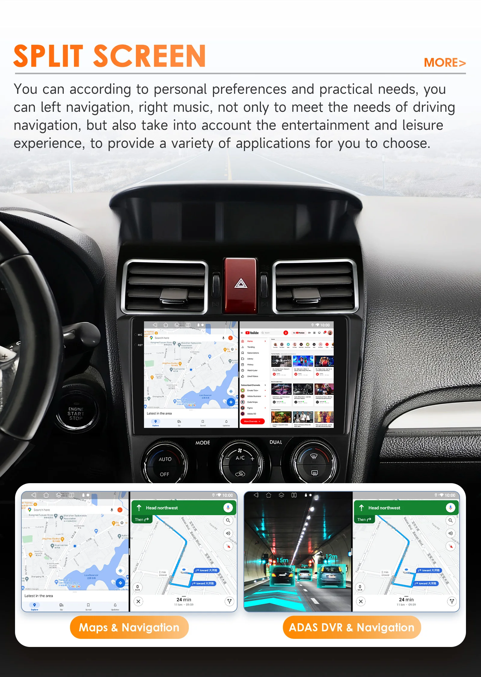 Hizpo Android 14 Radio For Subaru Forester WRX and STI XV Crosstrek Impreza 2015 2016 - 2018 Stereo Car GPS Player 2din Carplay