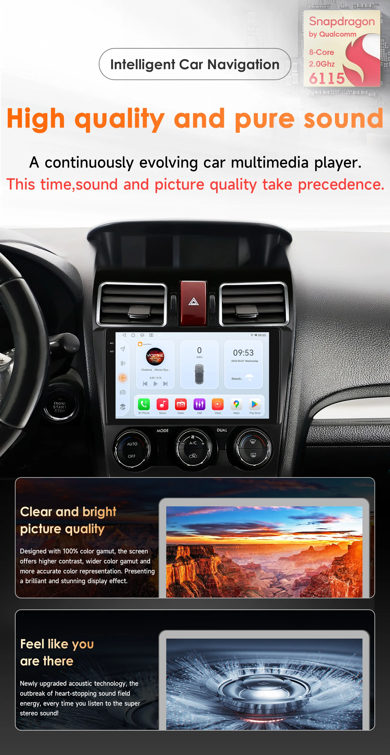 Hizpo Android 14 Radio For Subaru Forester WRX and STI XV Crosstrek Impreza 2015 2016 - 2018 Stereo Car GPS Player 2din Carplay