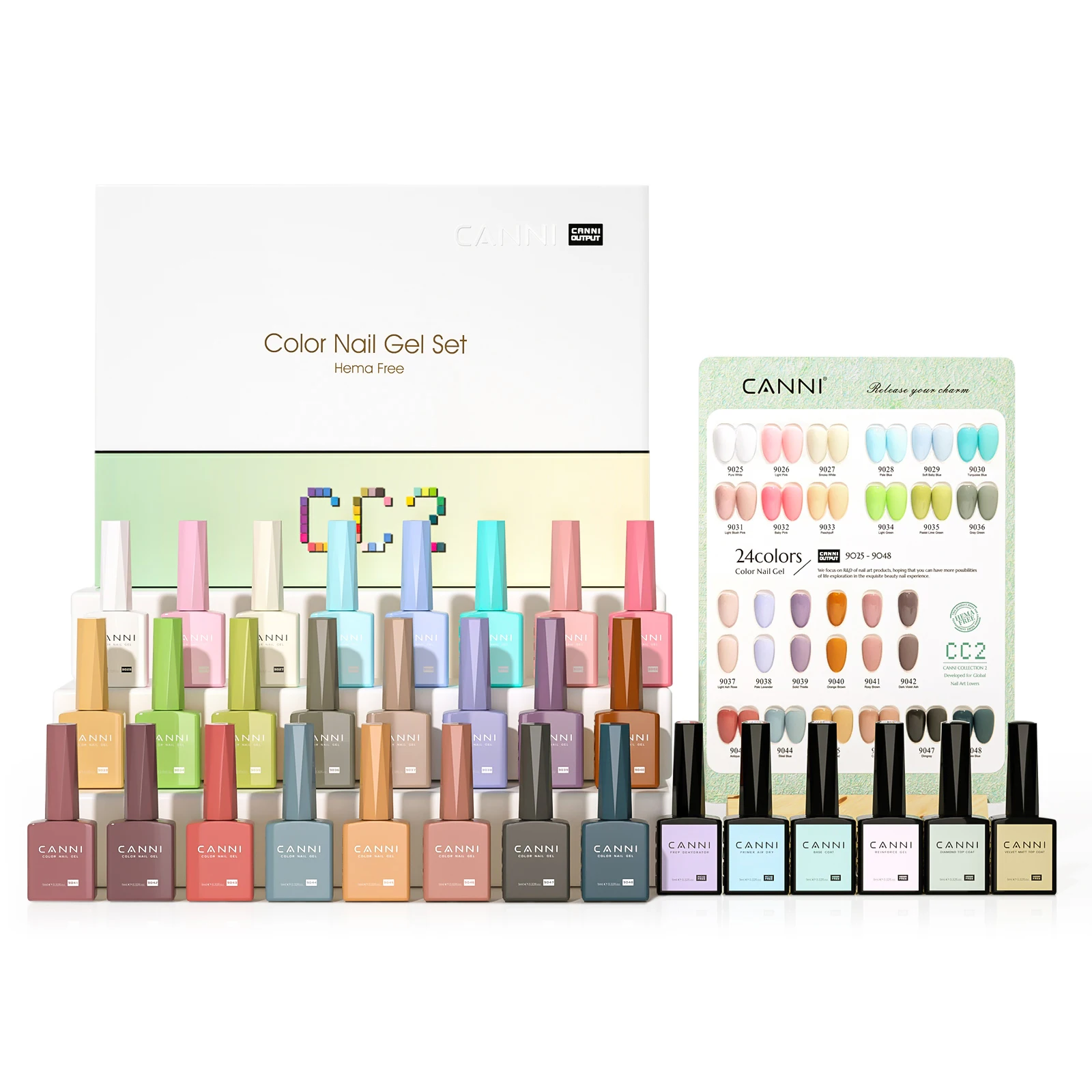 30pcs/set CANNI TPO FREE HEMA FREE Gel Polish VIPKit WholeSet New Learner Nail Maincure Gel Varnish Branded Suitcase