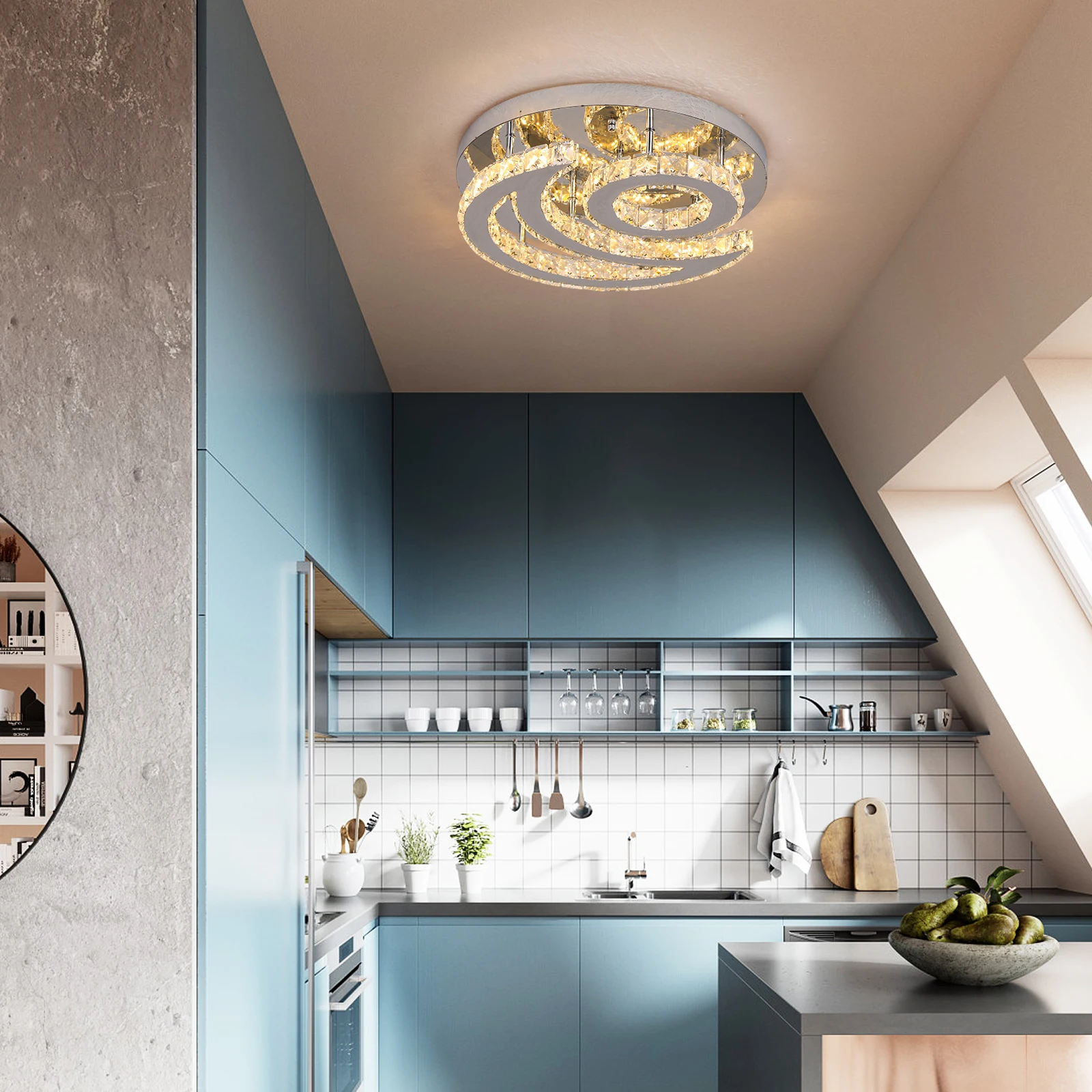 Modern Ceiling Lamp Crystal Led Sun Moon Design Chandelier Pendant Light Luminaire Fixtures Living Dining Room Bedroom Decor