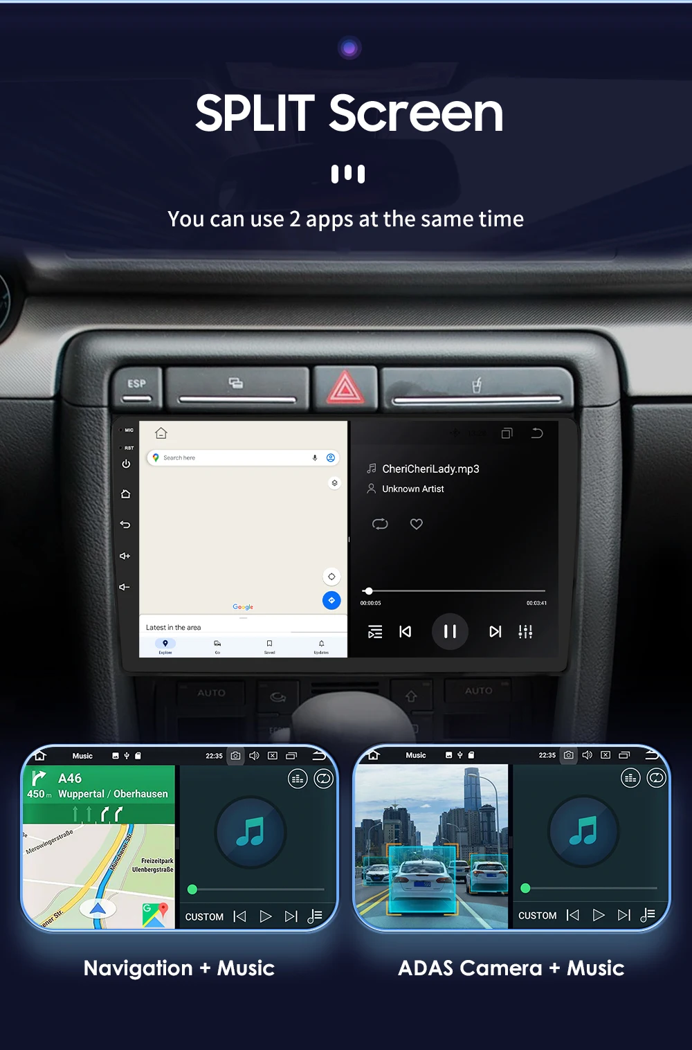 Hizpo AI Voice Radio For Audi A4 2000-2009 S4 B6 B7 RS4 Seat Exeo RS4 Car Multimedia GPS 2din Wireless CarPlay Android Auto 7862