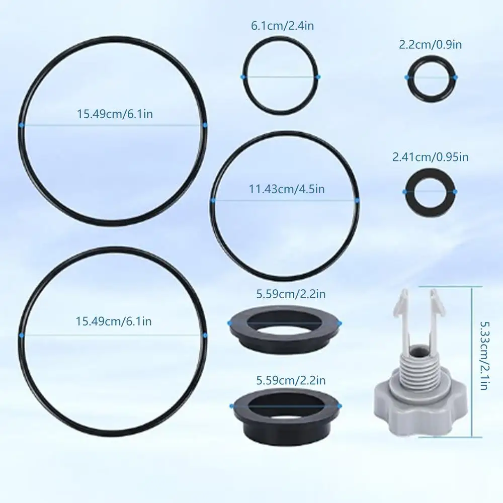 Sand Filter Parts 12-Piece Sand Filter Pump Replacement O-Ring Sand Filter Seal Gasket Parts Pool Filter Pump Repair Air Release