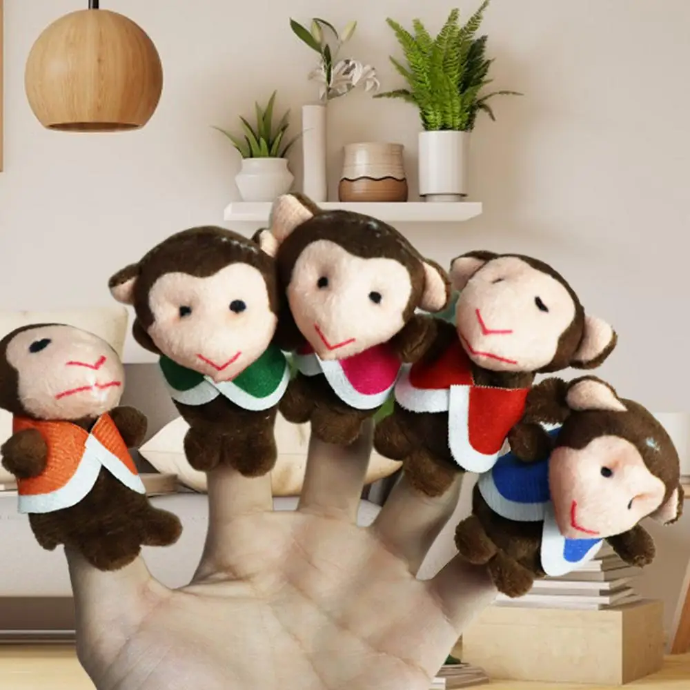 Monkey Finger Puppets 7Pcs Finger Puppet Toys Funny Finger Puppet Set Story Time Learning Aid For School Role Playing Party