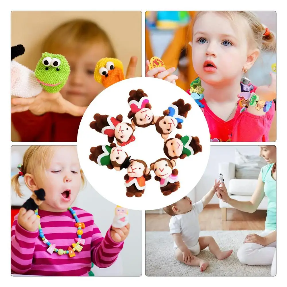 Monkey Finger Puppets 7Pcs Finger Puppet Toys Funny Finger Puppet Set Story Time Learning Aid For School Role Playing Party