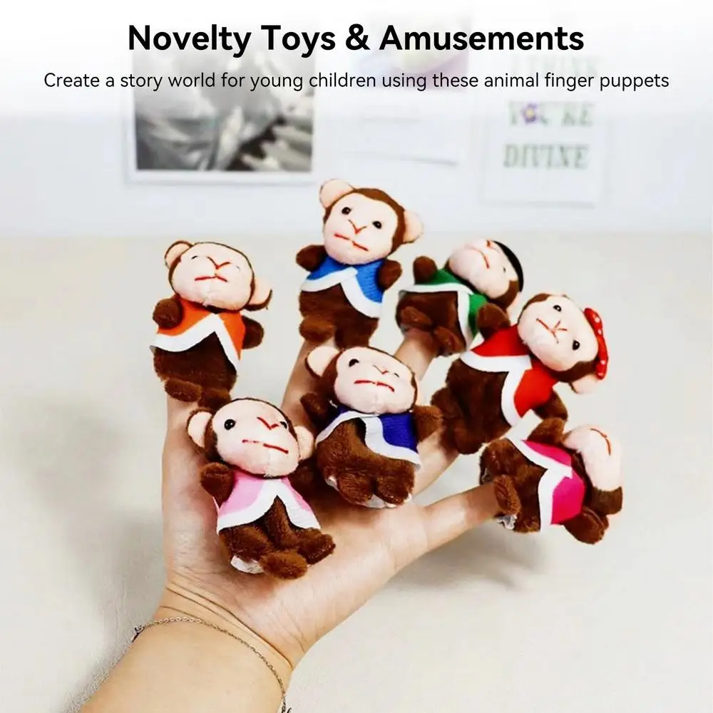 Monkey Finger Puppets 7Pcs Finger Puppet Toys Funny Finger Puppet Set Story Time Learning Aid For School Role Playing Party