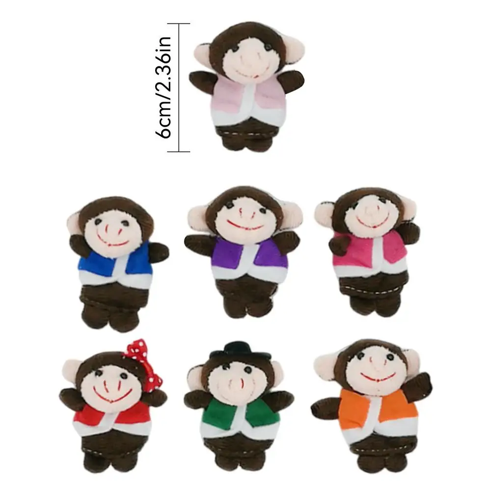 Monkey Finger Puppets 7Pcs Finger Puppet Toys Funny Finger Puppet Set Story Time Learning Aid For School Role Playing Party