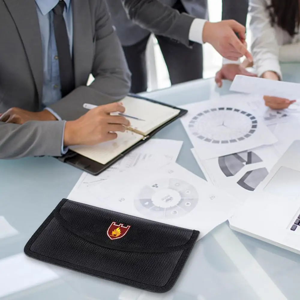 Fireproof Waterproof Document Envelope File Folder Cash Pouch Portable Fireproof Money Bag Safe Bag For Home
