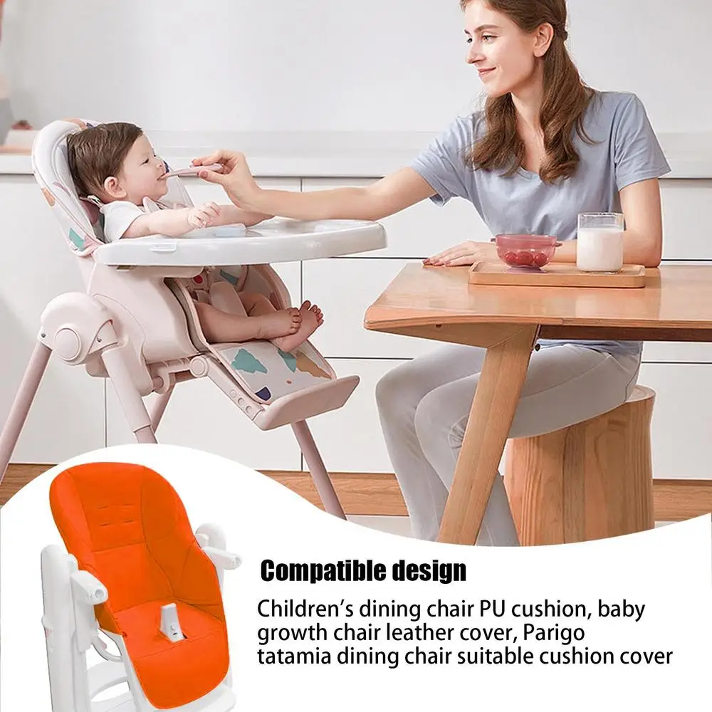 Dining Chair Cushion Kids Stay In Place Backing Seat Pad Cushion Leather Anti-Scratch Easy Clean Chair For Antilop High Chair
