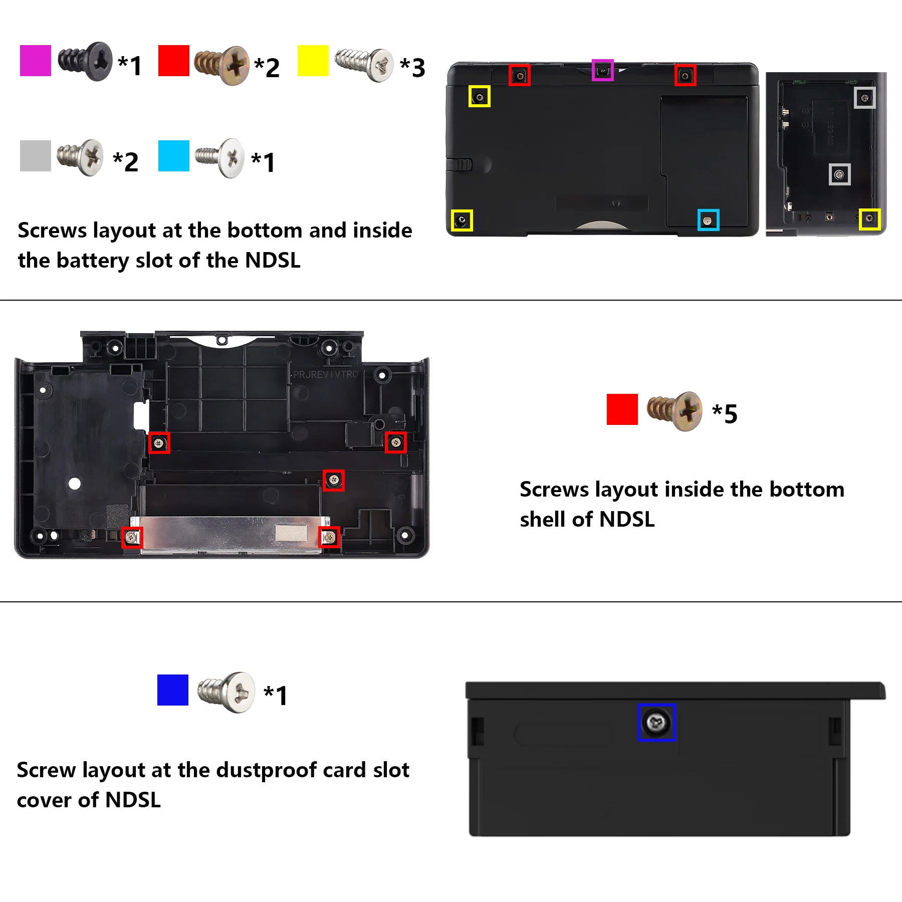 eXtremeRate Replacement Full Housing Shell for Nintendo DS Lite for NDSL - Clear Black