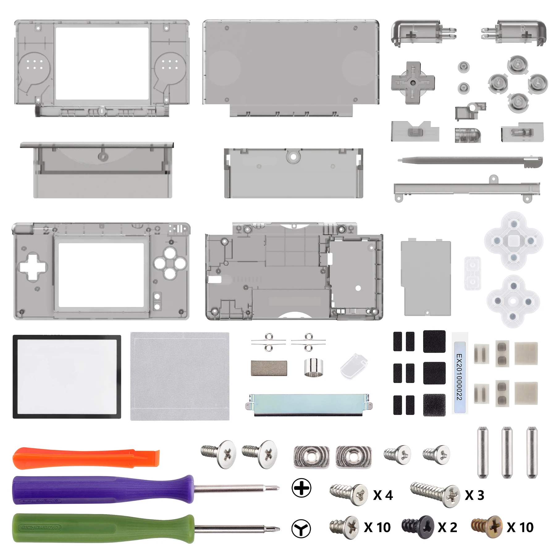 eXtremeRate Replacement Full Housing Shell for Nintendo DS Lite for NDSL - Clear Black