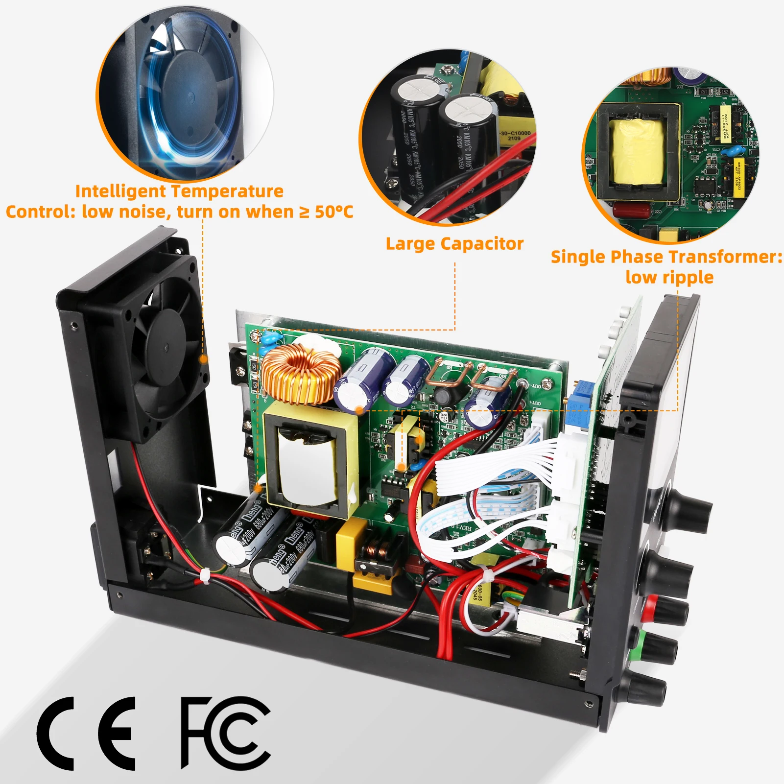 Adjustable DC Lab Power Supply 30V 10A /60V 5A/120V 3A Digital Bench Power Source For Titanium Anodized Repair Voltage Regulator