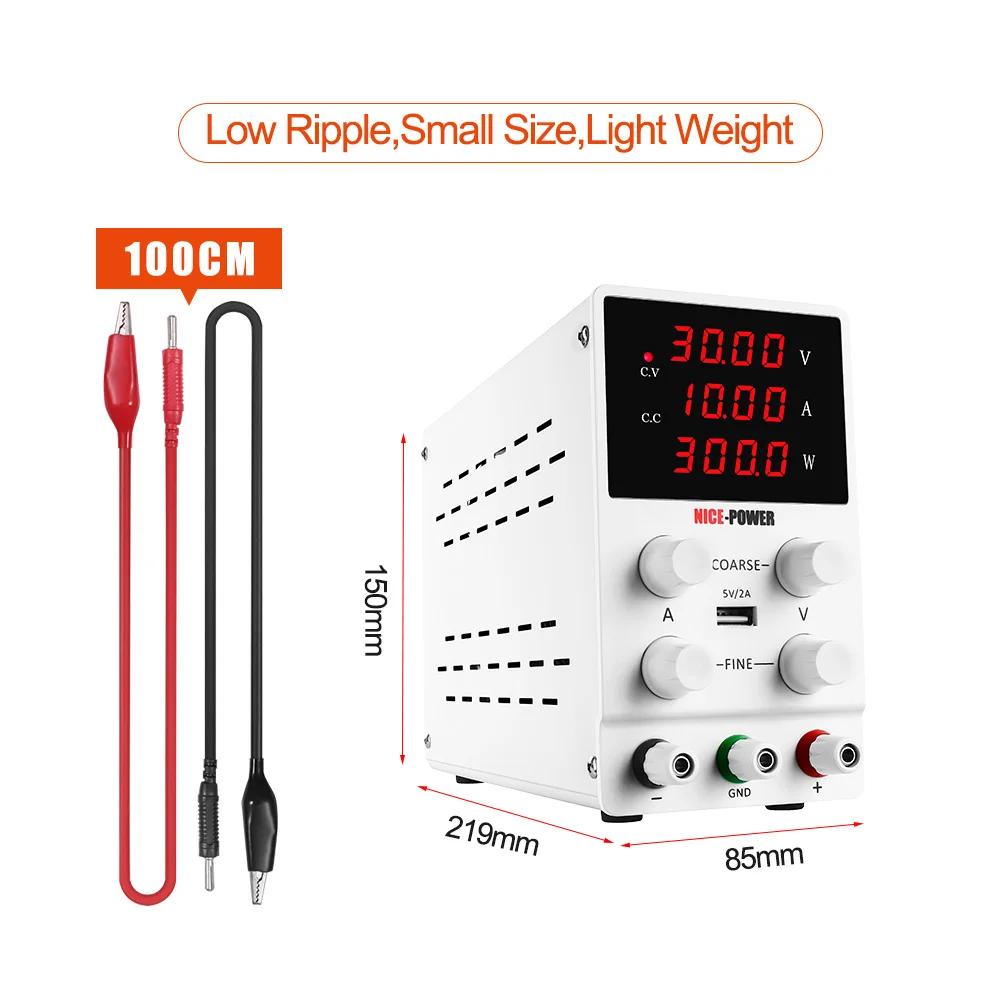 Adjustable DC Lab Power Supply 30V 10A /60V 5A/120V 3A Digital Bench Power Source For Titanium Anodized Repair Voltage Regulator