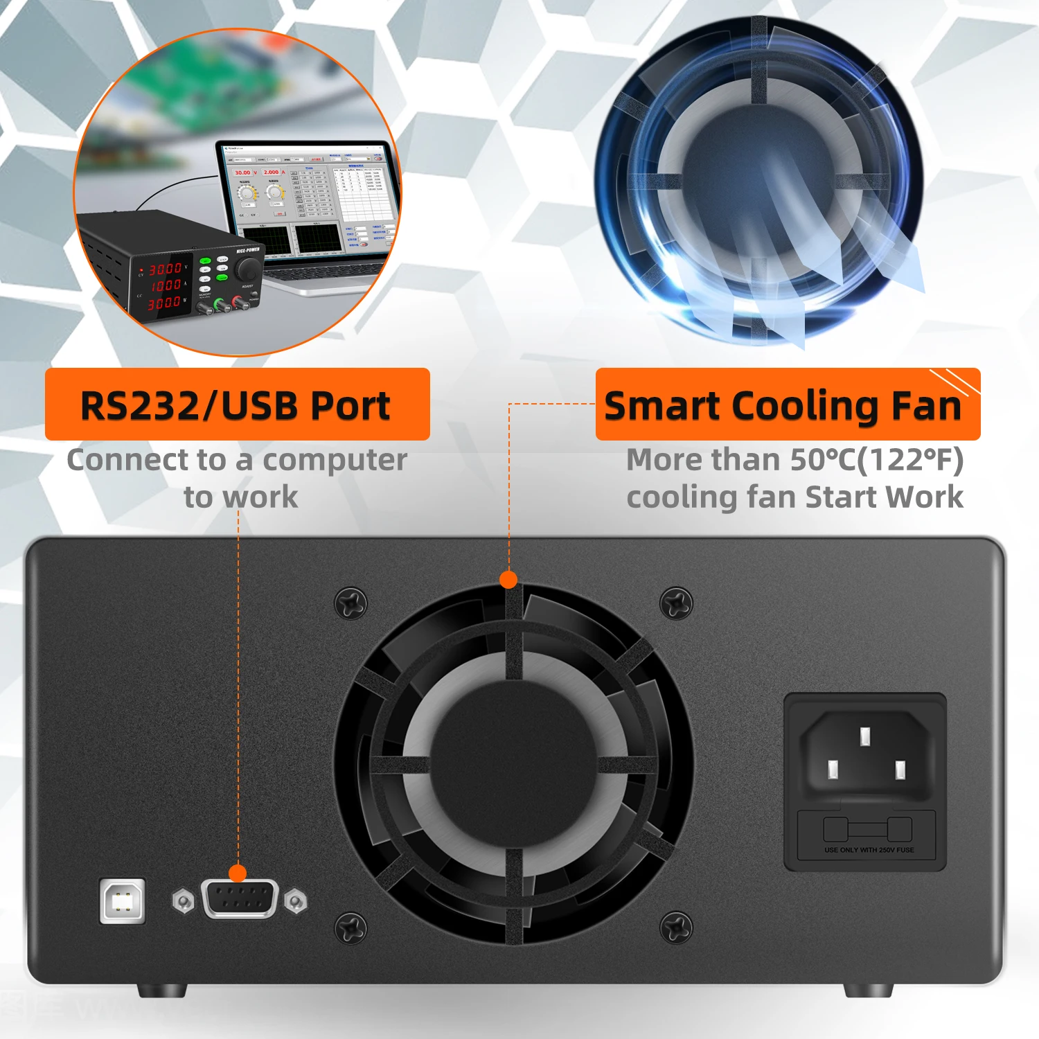 Adjustable DC Lab Power Supply 30V 10A /60V 5A/120V 3A Digital Bench Power Source For Titanium Anodized Repair Voltage Regulator